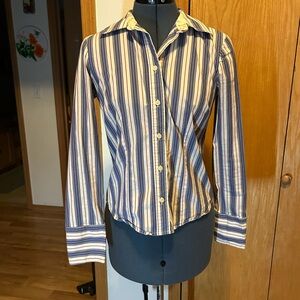 Old Navy Floral Lined Striped Shirt